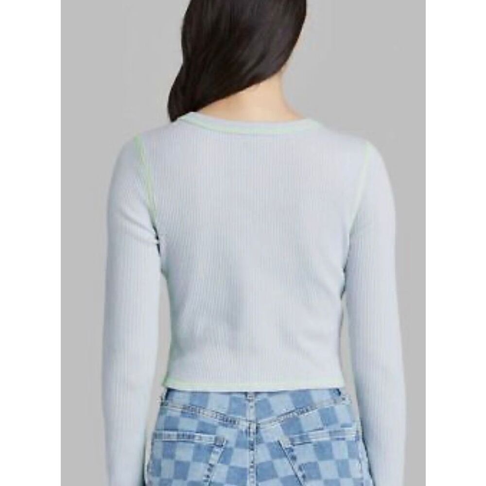 NWT Wild Fable Long Sleeve Slim Fit Ribbed Baby T-Shirt - Sz L - Picture 3 of 4